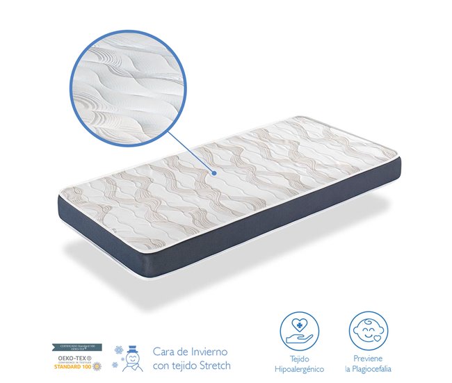 Conforama Colchón Bebe CUNA 60X120 BABY BLEU Altura 11 CM Núcleo Perforado Y Antibacteriano