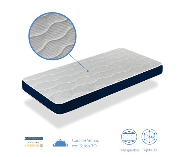 Conforama Colchón Bebe CUNA 60X120 BABY BLEU Altura 11 CM Núcleo Perforado Y Antibacteriano
