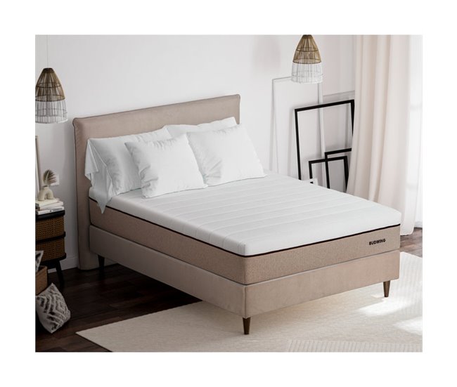 Conforama Colchón BUDWING Hybrid Sense (90x190 Cm - Tratamiento Antibacterias Memory Foam Y Muelles Ensacados)