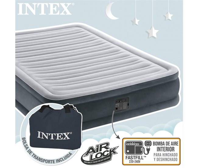 Conforama Colchón Hinchable INTEX Dura-Beam Deluxe Comfort-Plush 137x191x33 Cm