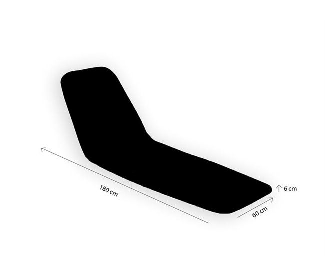 Conforama Colchón Para Tumbona Con Cojín 180x60x6 Cm Gris Oscuro Acomoda Textil