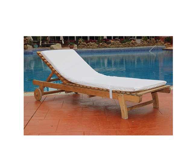 Conforama Colchón para Tumbona Impermeable 180x60x6 cm Blanco Acomoda Textil