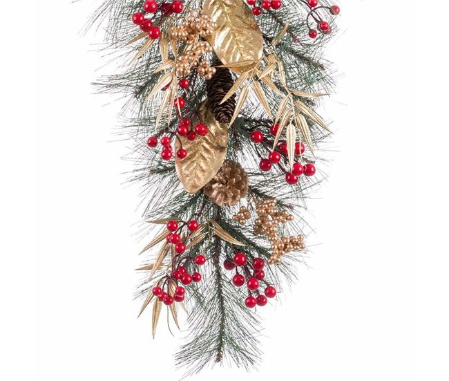 Conforama Colgador Para Puertas Navidad Multicolor Dorado Plástico 60 Cm