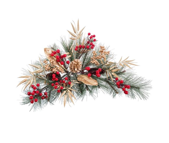Conforama Colgador para Puertas Navidad Multicolor Dorado Plástico 60 cm