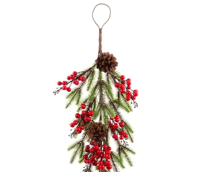Conforama Colgador Para Puertas Navidad Rojo Multicolor Plástico Foam 60 Cm