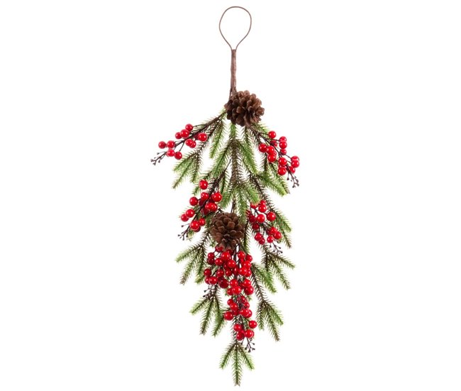 Conforama Colgador para Puertas Navidad Rojo Multicolor Plástico Foam 60 cm