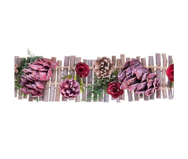 Conforama Colgador Para Puertas Navidad Rojo Multicolor Ratán Plástico Foam Piñas 50 X 10 X 6 Cm