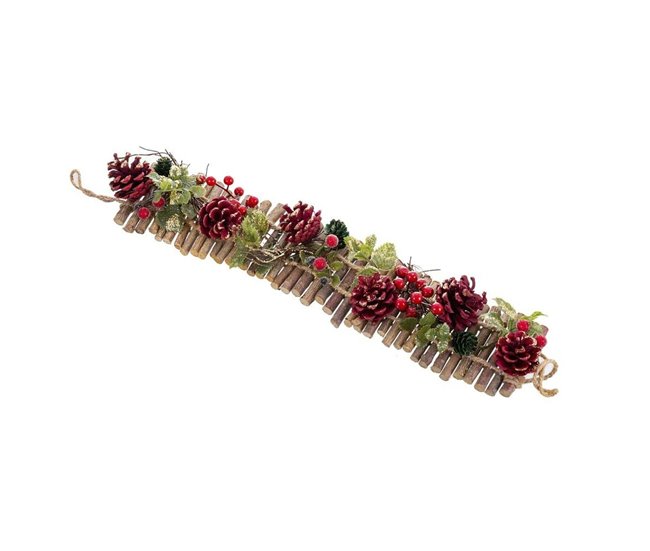 Conforama Colgador Para Puertas Navidad Rojo Multicolor Ratán Plástico Foam Piñas 50 X 10 X 6 Cm