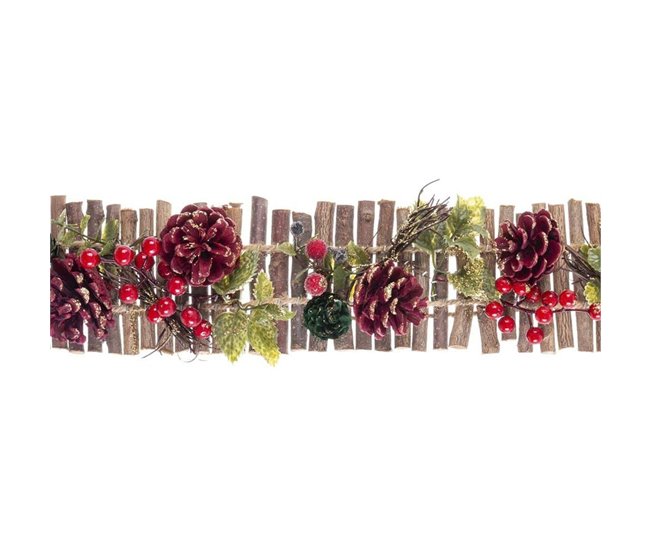 Conforama Colgador Para Puertas Navidad Rojo Multicolor Ratán Plástico Foam Piñas 50 X 10 X 6 Cm