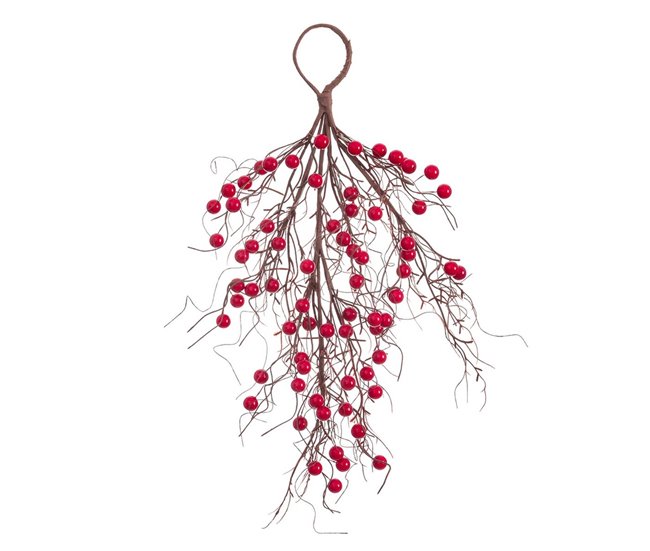 Conforama Colgador para Puertas Navidad Rojo Plástico 50 cm