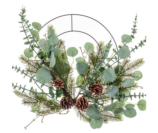 Conforama Colgador Para Puertas Navidad Verde Natural Metal Plástico 51 Cm