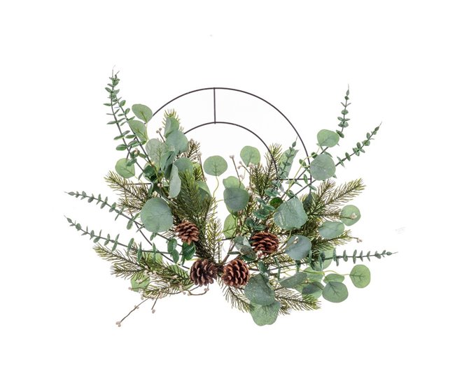 Conforama Colgador para Puertas Navidad Verde Natural Metal Plástico 51 cm