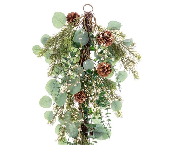 Conforama Colgador Para Puertas Navidad Verde Natural Ratán Plástico 71 12 Cm