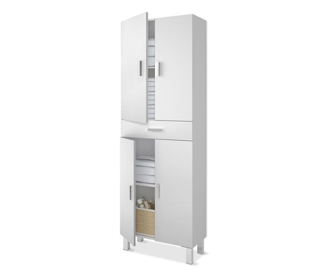 Conforama Columna De Baño Aruba Blanco Brillo 60 X 182 X 29 Cm