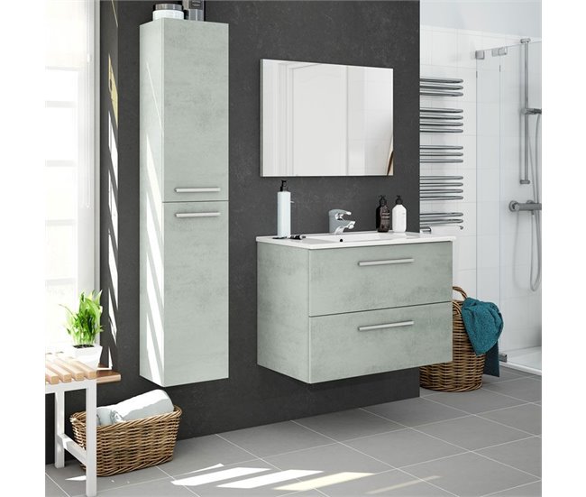 Conforama Columna De Baño Cemento Athena 2 Puertas Cemento 30 X 150 X 25 Cm