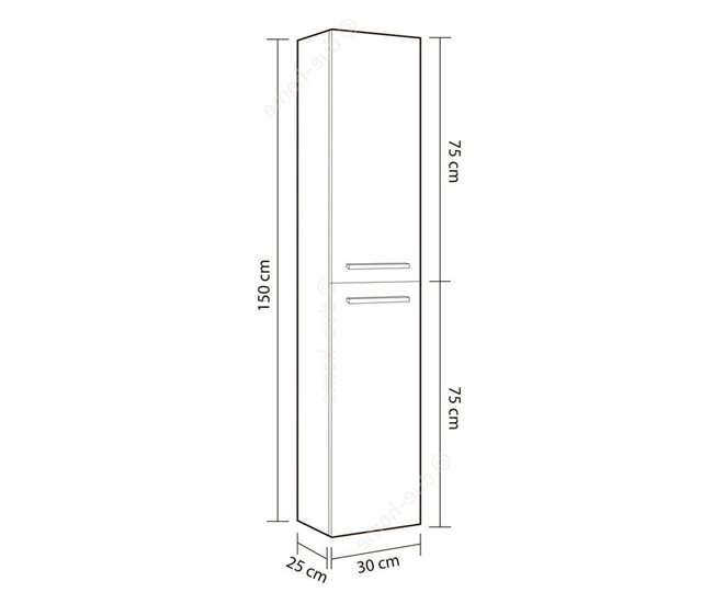 Conforama Columna De Baño Cemento Athena 2 Puertas Cemento 30 X 150 X 25 Cm