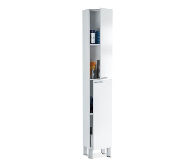 Conforama Columna De Baño Koncept 2 Puertas Blanco Brillo 30 X 182 X 25 Cm