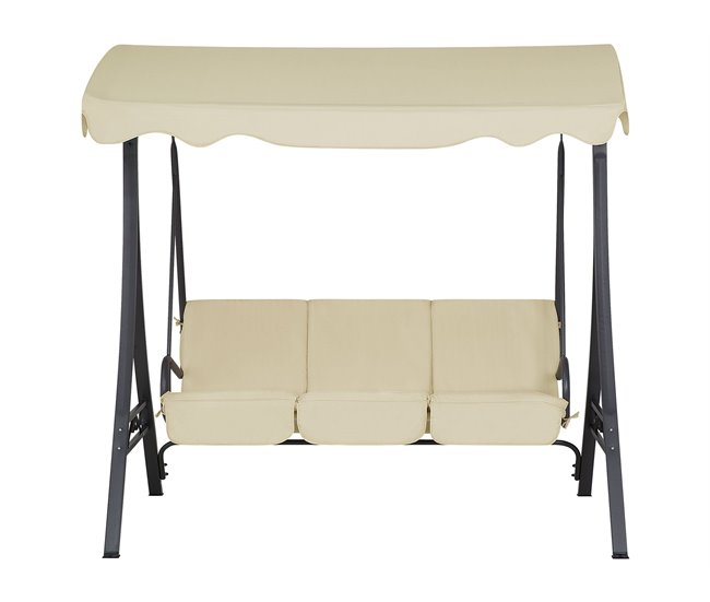 Conforama Columpio De Jardín De 3 Plazas En Beige GARBO