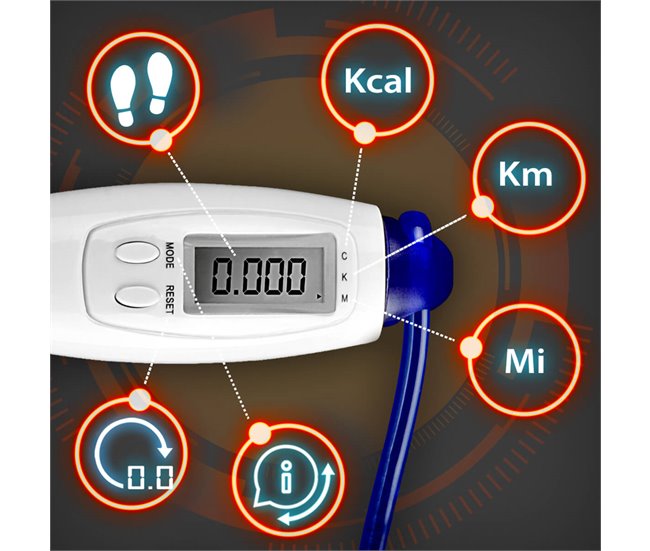 Conforama Comba De Saltar Digital LCD Registro Actividad 2.7M Ajustable Fitness Gridinlux