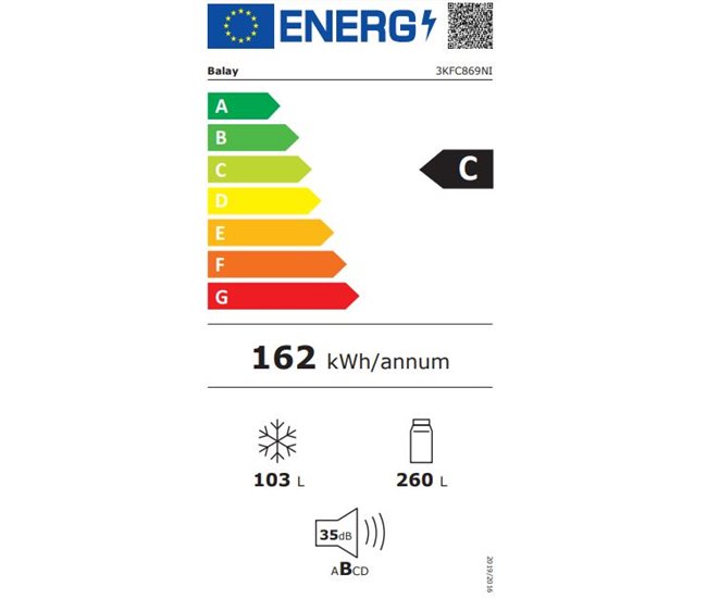 Conforama Combi BALAY 3KFC869NI 2 03M 363L NF Negro CLASE: C