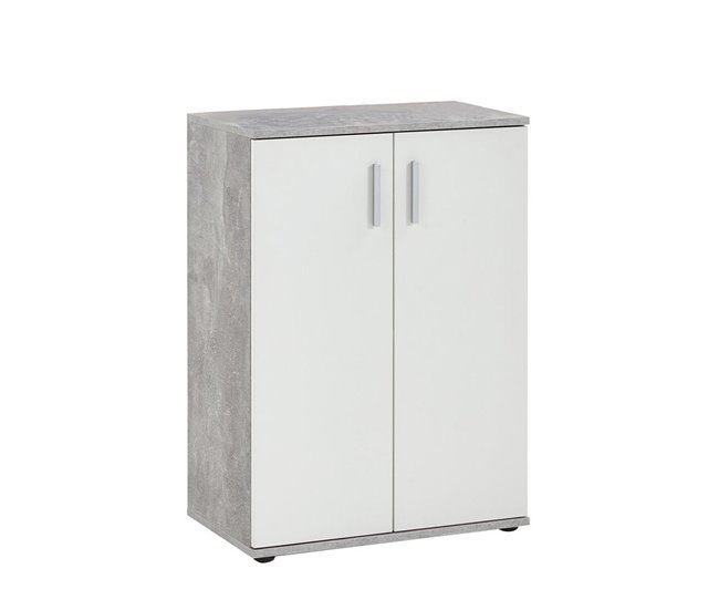 Conforama Cómoda 2 puertas L60 cm cemento y blanco - Albi