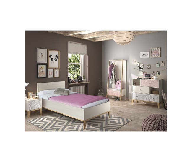 Conforama Cómoda 3 Cajones 2 Baldas Alika - Fabricación Francesa