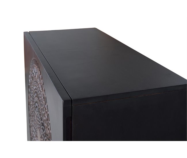 Conforama Cómoda 3 Cajones En Madera De Mango Y Base De Metal Negro/marrón De 90x40x95 Cm