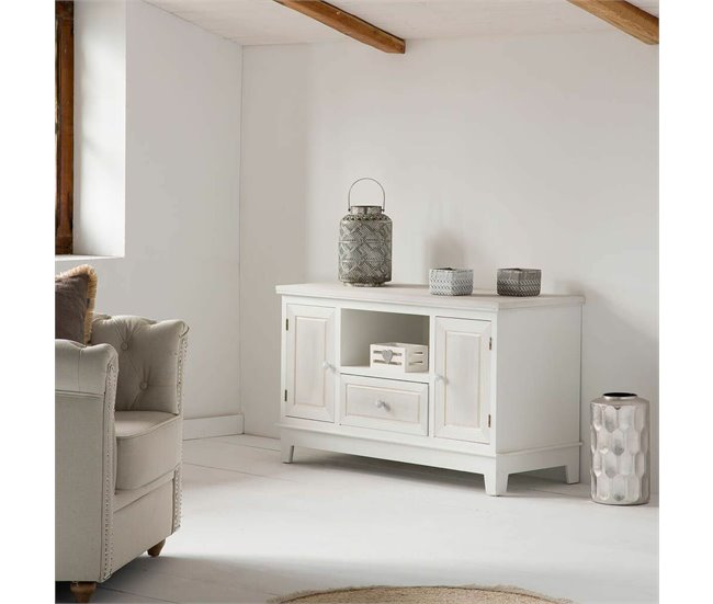 Conforama Cómoda Alexandra House Living Blanco Madera MDF 42 X 60 X 100 Cm