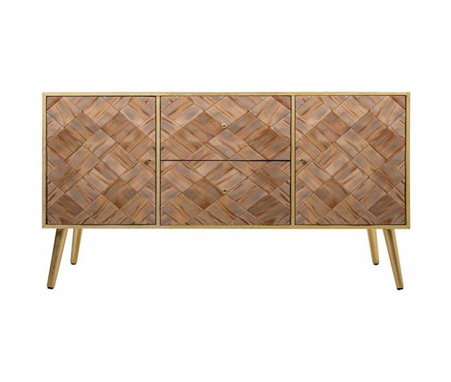 Conforama Cómoda Alexandra House Living Marrón Madera De Paulonia 41 X 65 X 118 Cm