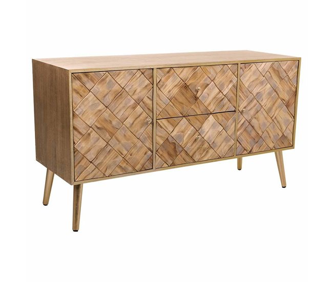 Conforama Cómoda Alexandra House Living Marrón Madera de Paulonia 41 x 65 x 118 cm