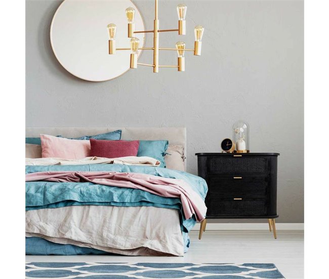 Conforama Cómoda Alexandra House Living Negro Madera MDF 35 X 81 X 80 Cm