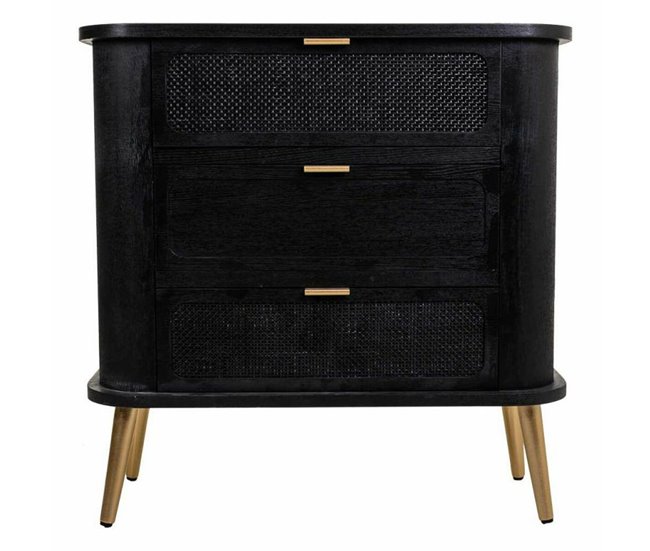Conforama Cómoda Alexandra House Living Negro Madera MDF 35 X 81 X 80 Cm