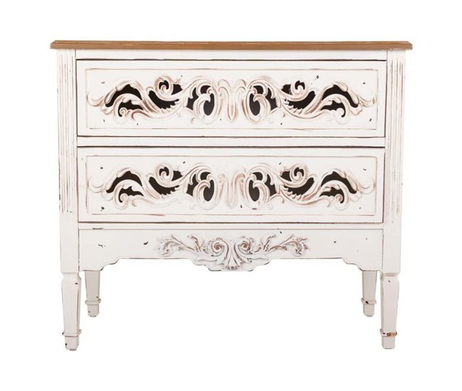 Conforama Cómoda Blanco Roto De Madera De Abeto De 86x38x76 Cm