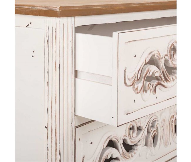 Conforama Cómoda Blanco Roto De Madera De Abeto De 86x38x76 Cm