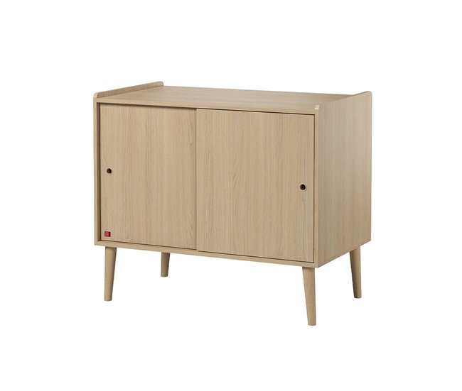 Conforama Cómoda Con 2 Puertas Correderas Acabado Roble - Retro