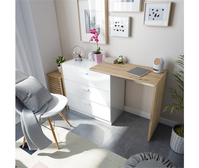 Conforama Cómoda Convertible En Escritorio 3 Cajones MIX