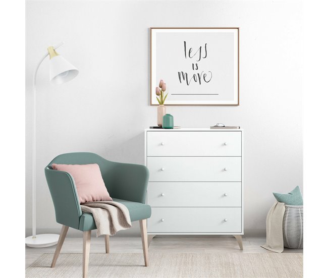 Conforama Cómoda Dcarus Cómoda De 4 Cajones Cómoda Para El Dormitorio Cómoda Moderna 78x40h95 Cm Blanco