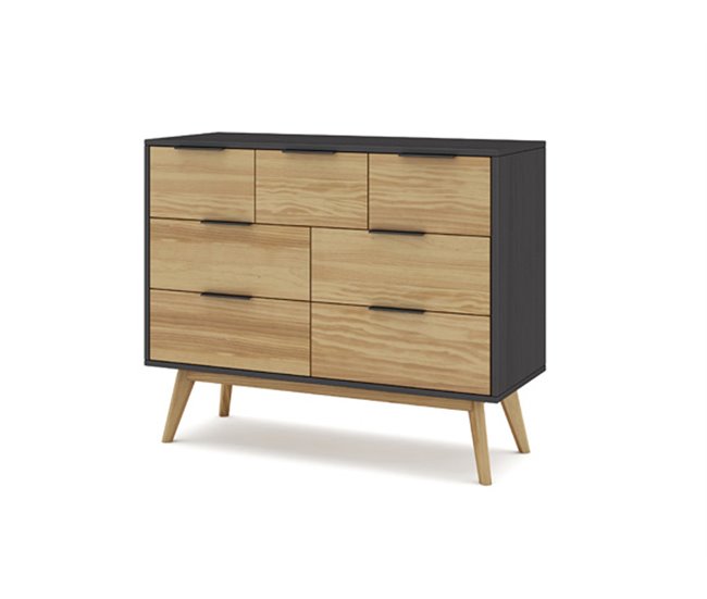 Conforama Cómoda de 120cm con 4 cajones grandes y 3 pequeños LAVIS