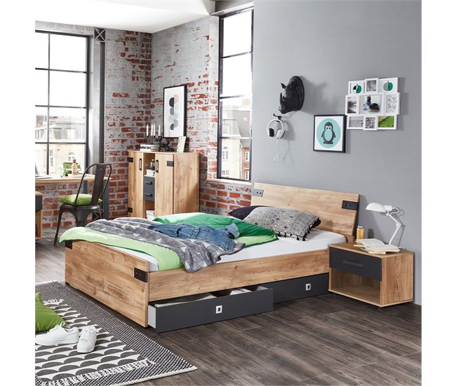 Conforama Cómoda De 2 Puertas 2 Cajones Y 2 Nichos Abiertos - L124 Cm