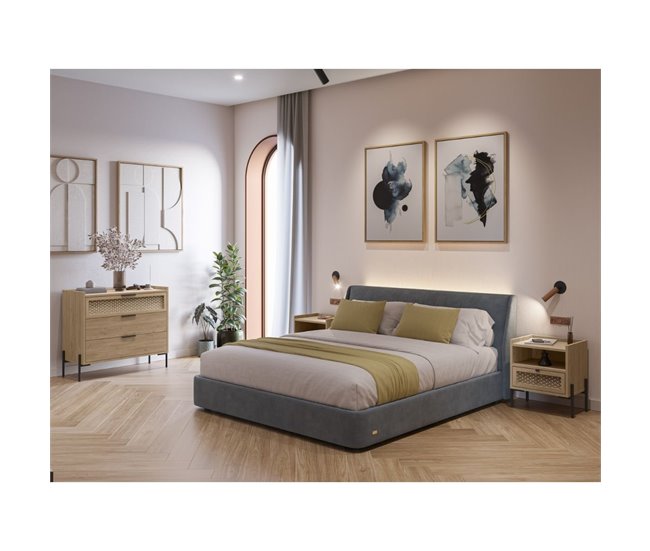 Conforama Cómoda De 3 Cajones Y Patas De Metal Inca - L90 Cm