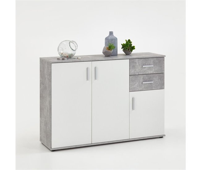 Conforama Cómoda de almacenaje con 3 puertas y 2 cajones - Albi