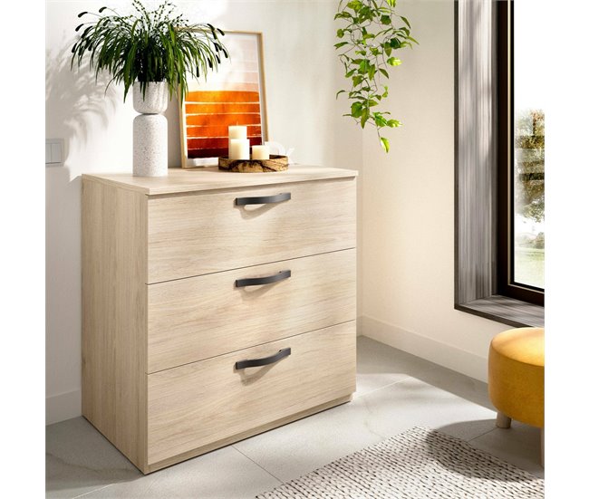 Conforama Cómoda Dlovato Cómoda De Noche Cómoda Con 3 Cajones 70x45h72 Cm Roble