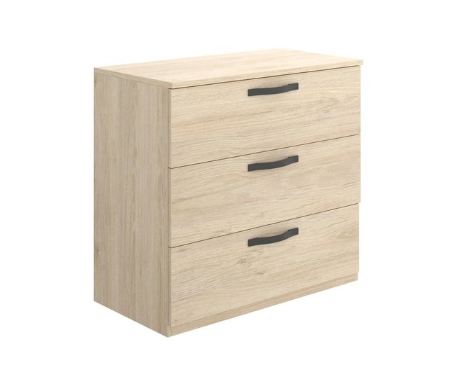 Conforama Cómoda Dlovato Cómoda de noche Cómoda con 3 cajones 70x45h72 cm Roble