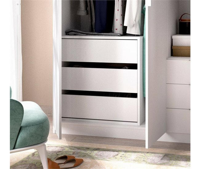 Conforama Cómoda Dmuzz Cómoda Para Interiores De Armario Cómoda De Dormitorio Con 3 Cajones 60x40h60 Cm Blanco