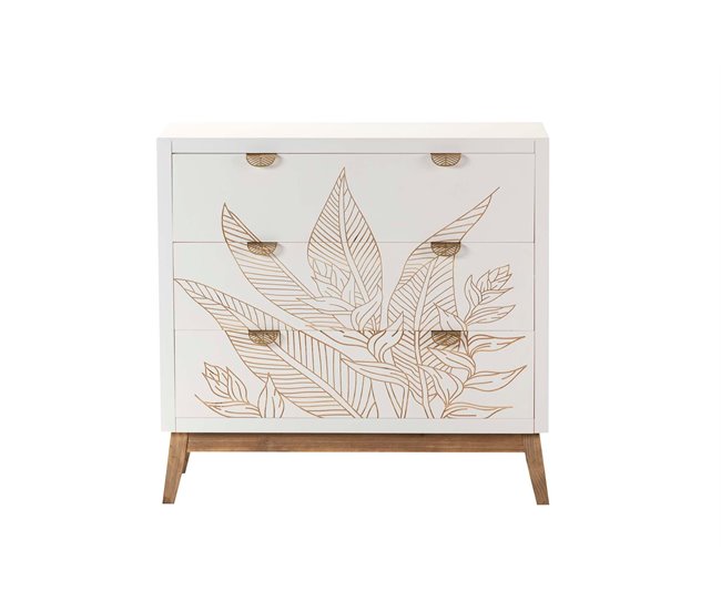 Conforama Comoda Madera Talla 3 Cajones 80x34x76 Cm