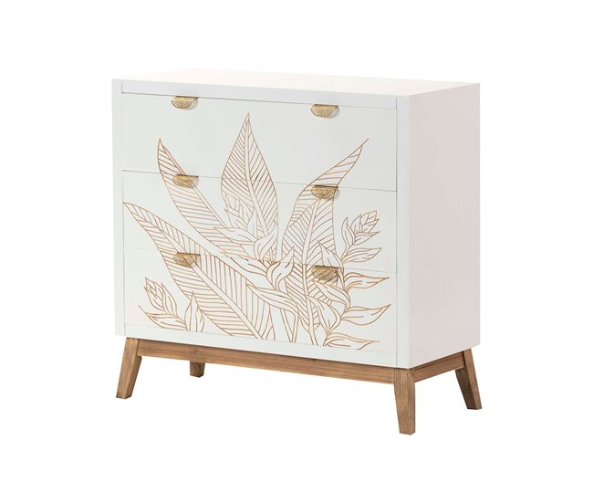 Conforama Comoda Madera Talla 3 Cajones 80x34x76 Cm