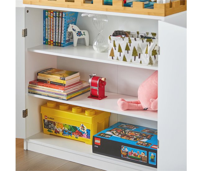 Conforama Cómoda Para Niños Estantería Para Libros Juguetes Armario Auxiliar Para Niño Diseño De Candado 86 X 30 X 87 Cm KMB44-W SoBuy