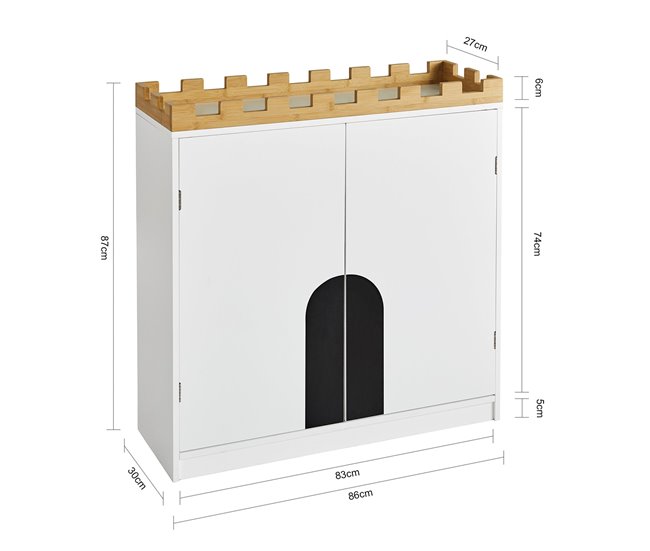 Conforama Cómoda Para Niños Estantería Para Libros Juguetes Armario Auxiliar Para Niño Diseño De Candado 86 X 30 X 87 Cm KMB44-W SoBuy