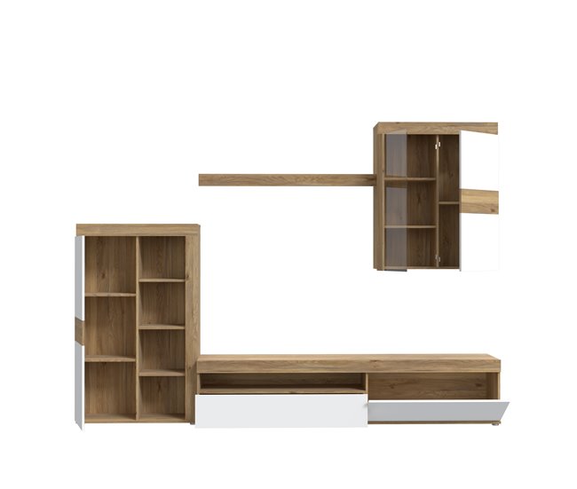 Conforama Compacto Tv 279 9cm Roble Y Blanco MELIDES