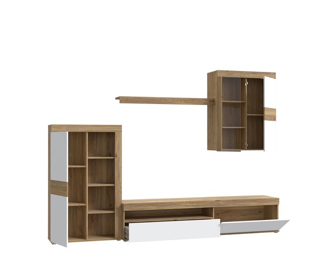 Conforama Compacto Tv 279 9cm Roble Y Blanco MELIDES